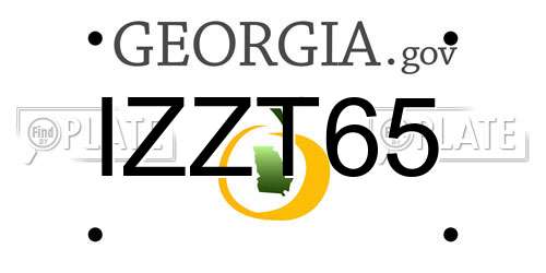 IZZT65 Georgia License Plate