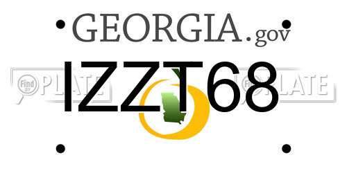 IZZT68 Georgia License Plate