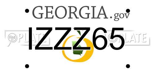 IZZZ65 Georgia License Plate