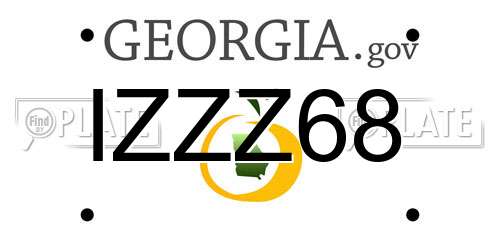 IZZZ68 Georgia License Plate