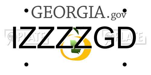IZZZZGD Georgia License Plate