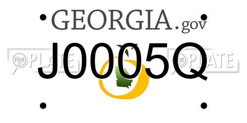 J0005Q Georgia License Plate