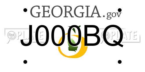 J000BQ Georgia License Plate