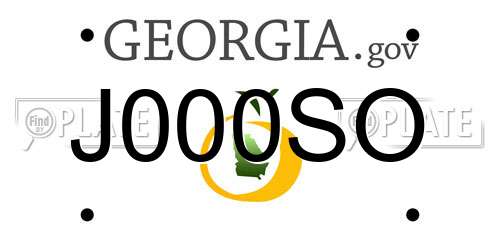 J000SO Georgia License Plate