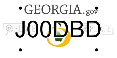 J00DBD Georgia License Plate