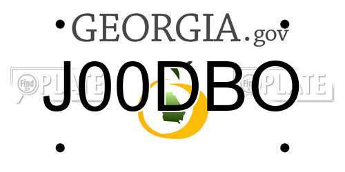J00DBO Georgia License Plate