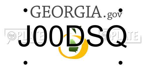 J00DSQ Georgia License Plate