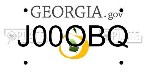 J00OBQ Georgia License Plate