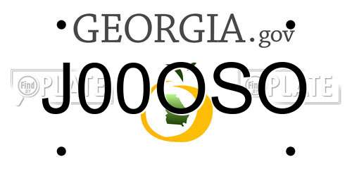 J00OSO Georgia License Plate
