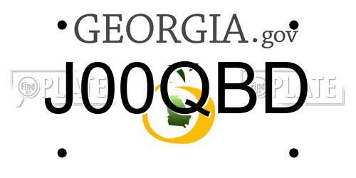 J00QBD Georgia License Plate