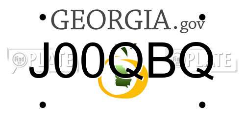 J00QBQ Georgia License Plate