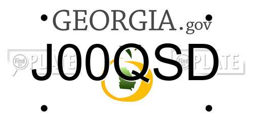 J00QSD Georgia License Plate
