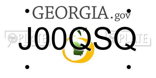 J00QSQ Georgia License Plate