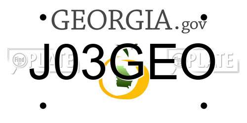J03GEO Georgia License Plate
