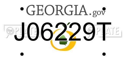 J06229T Georgia License Plate