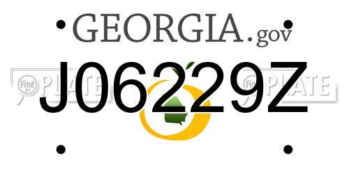 J06229Z Georgia License Plate