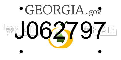 J062797 Georgia License Plate