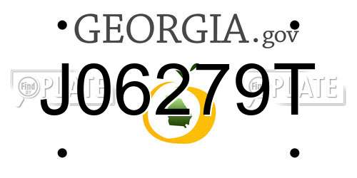 J06279T Georgia License Plate