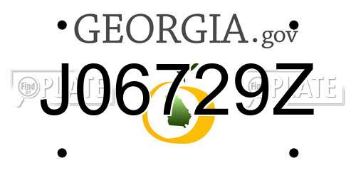 J06729Z Georgia License Plate