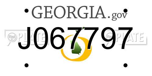 J067797 Georgia License Plate