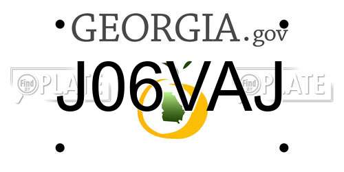 J06VAJ Georgia License Plate