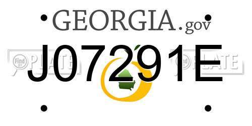 J07291E Georgia License Plate