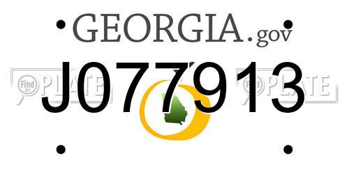 J077913 Georgia License Plate