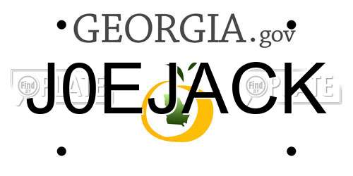 J0EJACK Georgia License Plate