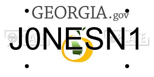 J0NESN1 Georgia License Plate