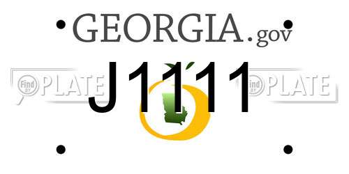 J1111 Georgia License Plate