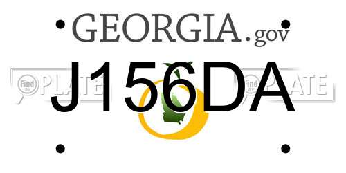J156DA Georgia License Plate