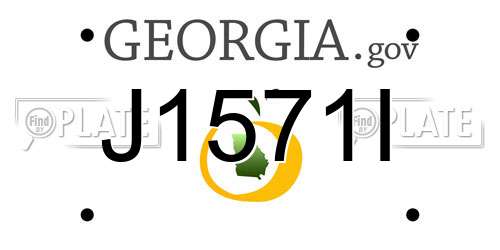 J1571I Georgia License Plate