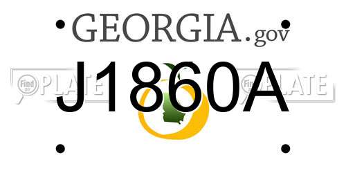 J1860A Georgia License Plate