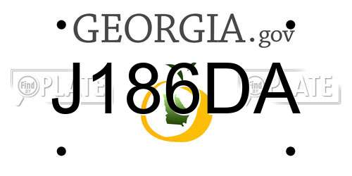 J186DA Georgia License Plate