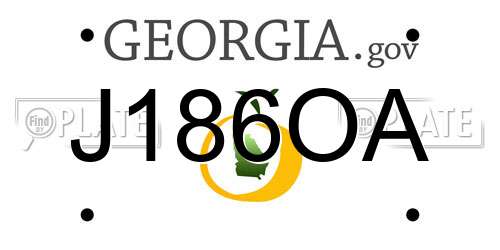 J186OA Georgia License Plate