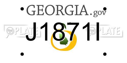 J1871I Georgia License Plate