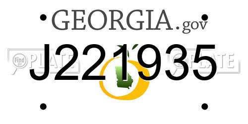 J221935 Georgia License Plate