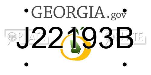 J22193B Georgia License Plate