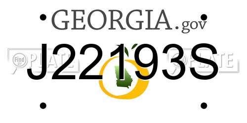 J22193S Georgia License Plate