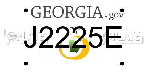 J2225E Georgia License Plate