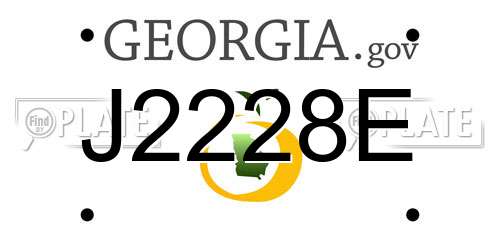 J2228E Georgia License Plate