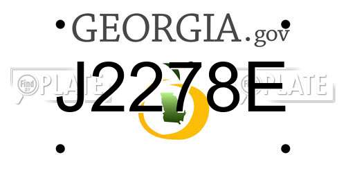 J2278E Georgia License Plate