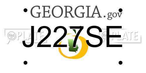 J227SE Georgia License Plate
