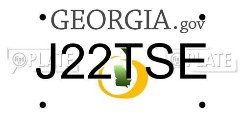 J22TSE Georgia License Plate
