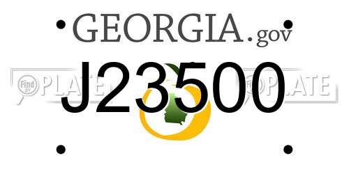 J23500 Georgia License Plate