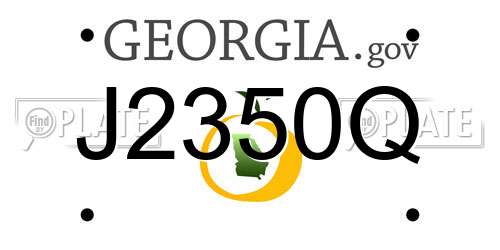 J2350Q Georgia License Plate