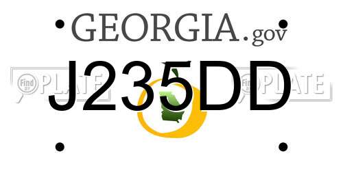 J235DD Georgia License Plate