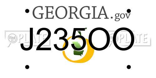J235OO Georgia License Plate