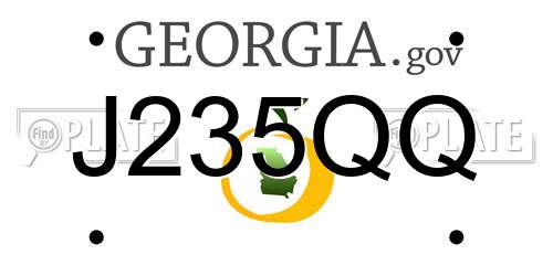 J235QQ Georgia License Plate