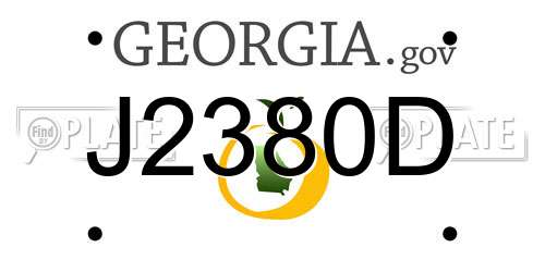 J2380D Georgia License Plate
